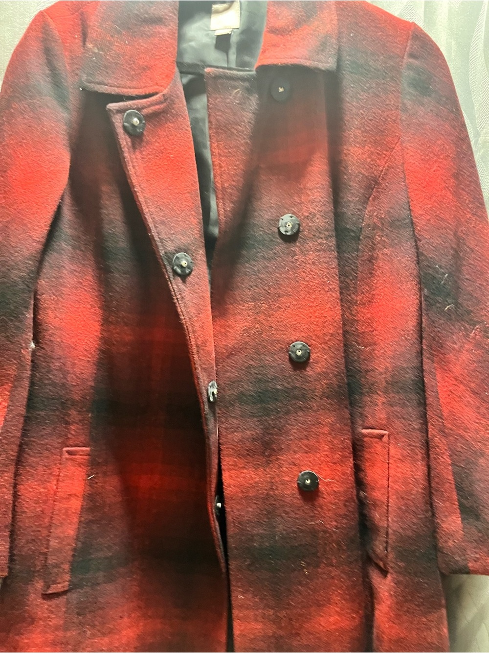 Women’s JJill Buffalo Plaid Wool Coat